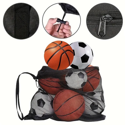 Sports Ball Bag – Mesh Drawstring Carry Bag for Basketball & Soccer