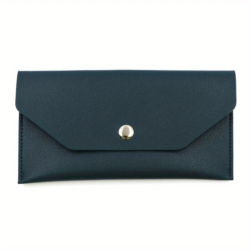 PU Leather Envelope Wallet with Card Holder & Cash Slots