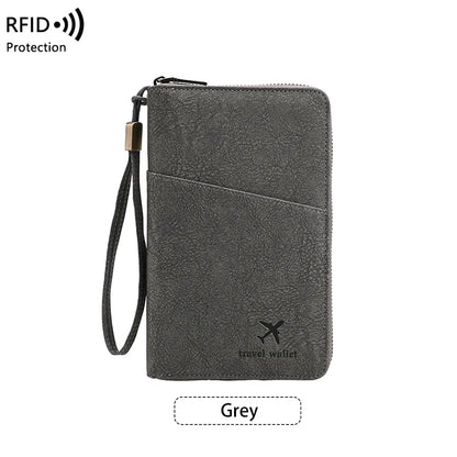 Rfid Blocking Passport Holder Multi-Functional Travel Document Organizer Ticket Storage Bag Wallet