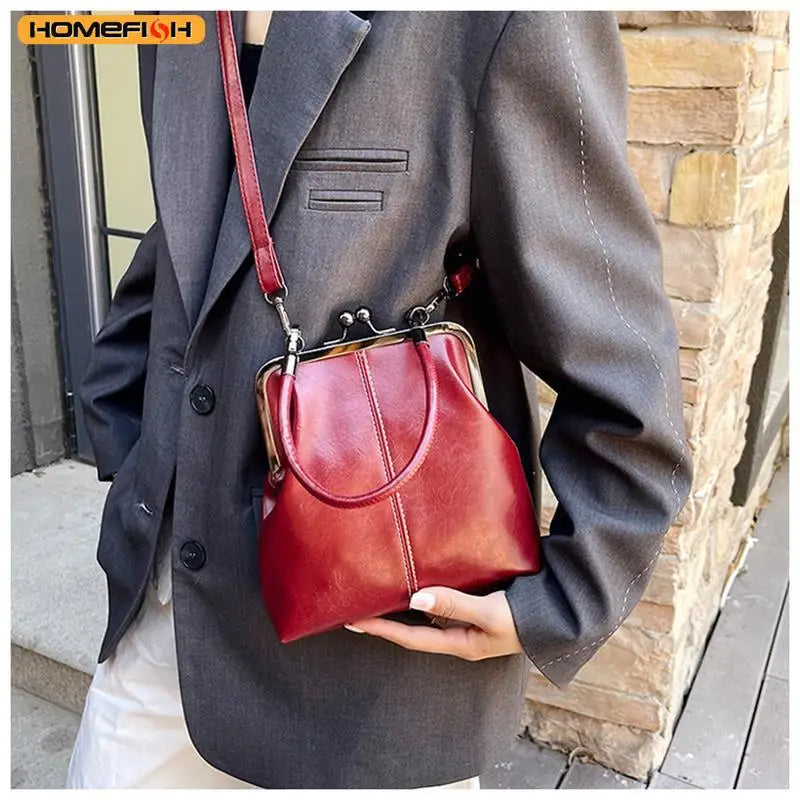 Homefish Vintage Style Women Handbag Brown Versatile Designer Shoulder Bag Pu Leather Ladys Shell