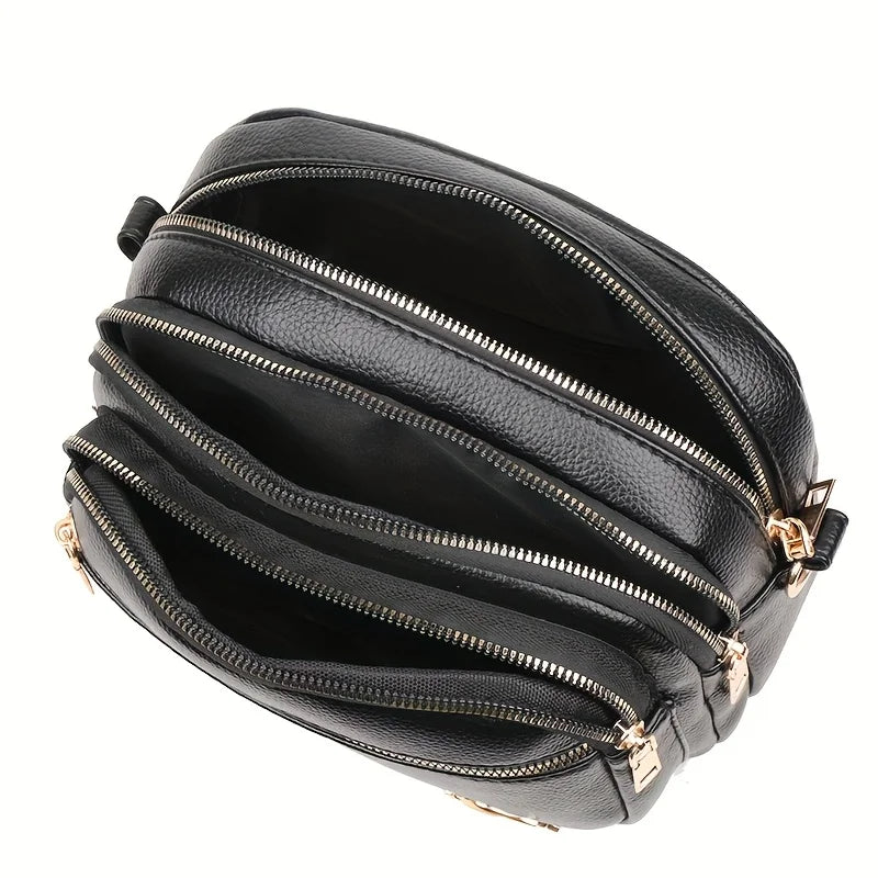 Multi-Layer Crossbody Bag for Women – Leather Shoulder Purse