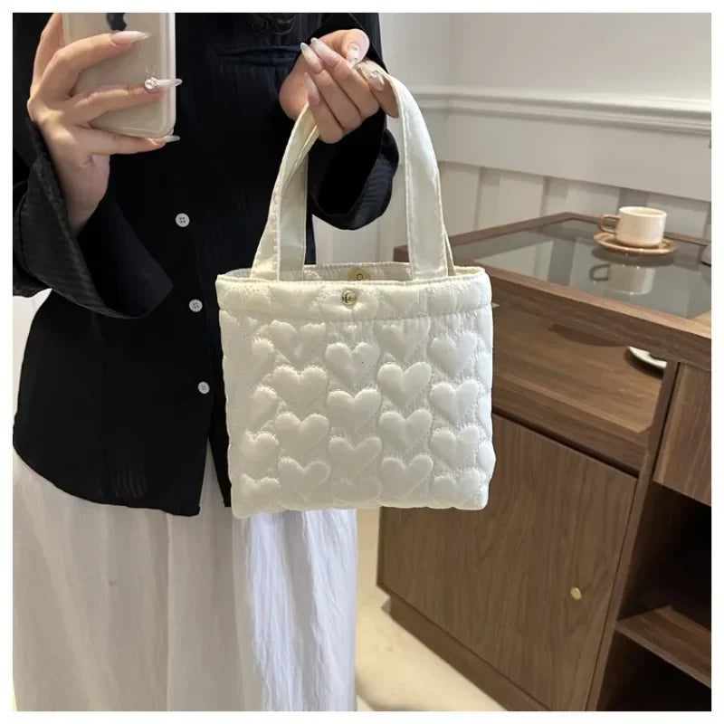 Puffer Shoulder Bag Women Soft Down Cotton Padded Tote Handbag Purse Quilted Cross Body Solid Color