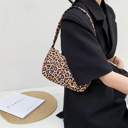Cow Print Shoulder Bag – Women's Casual Oxford Baguette Bag