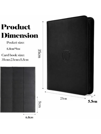9 Pocket Zipper Card Binder 360 Slots Premium Pu Cover Durable Side Loading Trading Holder Tcg