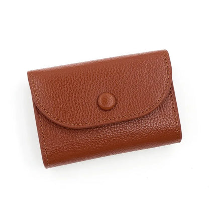 Mini Leather Wallet for Women – Lychee Pattern Card & Coin Clutch