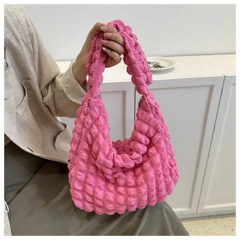 Bubble Quilted Handbag for Women – Lightweight Puffy Tote Bag