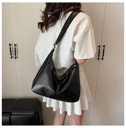 Homefish Leather Commuter Vintage Casual Tote Bag Maillard Stylish Crossbody Bags Women Texture