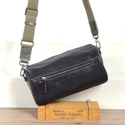 Men S Genuine Leather Crossbody Bag Vegetable-Tanned Cowhide Single-Shoulder Bag