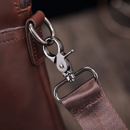 Casual Pu Leather Men S Handbag Briefcase Retro Business 15 6 Inch Multi-Function Computer Bag