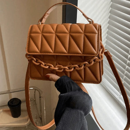 Quilted Crossbody Bag Women's Mini Handbag with Chain Strap