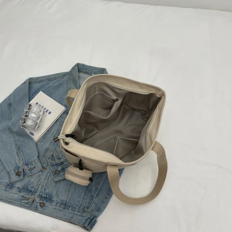 Canvas Tote Bag with Mini Coin Purse – Women’s Shoulder Bag