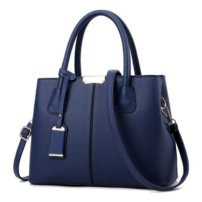 Large Capacity PU Leather Tote Handbag with Crossbody Strap