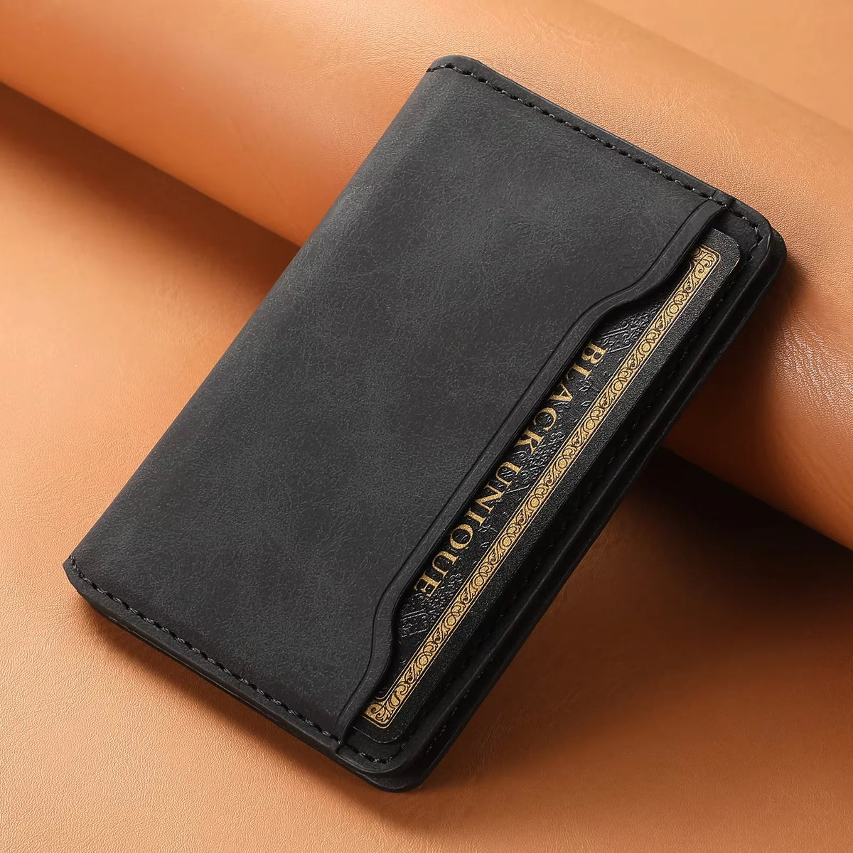 Homefish Artificial Leather Credit Card Magnetic Elastic Wallet 3 Slot Strong Accessories Id Clip