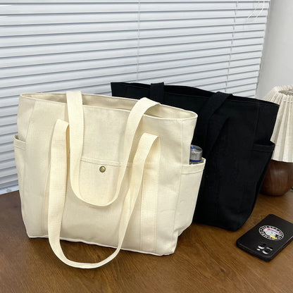 Canvas Tote Bag – Large Capacity College & Work Commute Bag