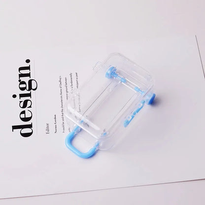 Mini Clear Trolley Jewelry Storage Box with Rolling Wheels