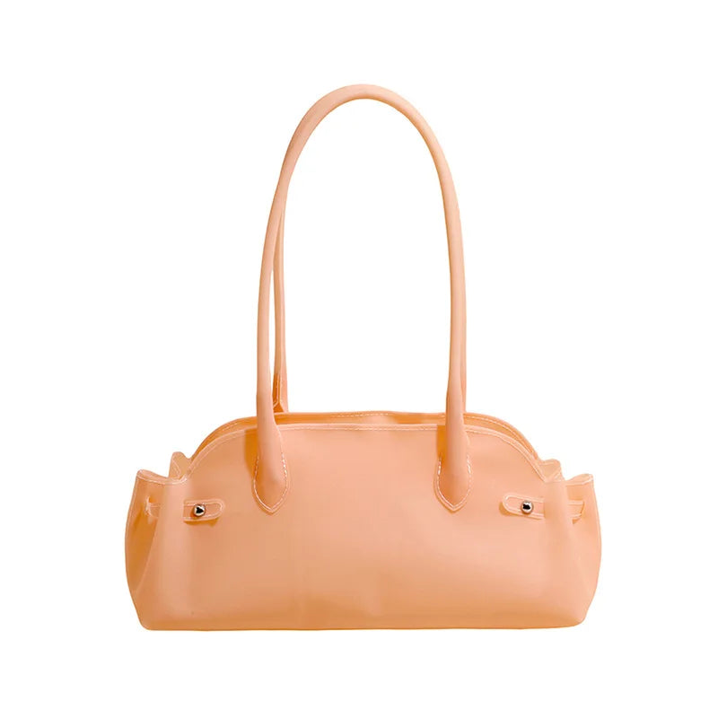 Women S Pvc Solid Color Short Handle Handbag Female Casual Daily Work Shoulder Bag Small Luxury Tote