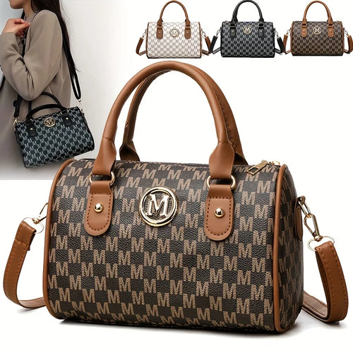 Perfect Women Mini Shoulder Bag Golden M Monogram Synthetic Faux Leather Crossbody Purse Work