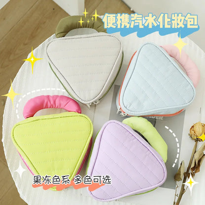 Vertical Stripe Color-Blocking Cosmetic Bag Large-Capacity Waterproof Polyester Storage Bag