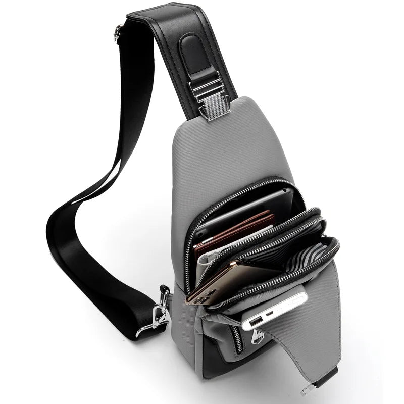 Chest Crossbody Bag Waterproof Men S Single-Shoulder Buckle Backpack Large-Capacity Multi-Functional