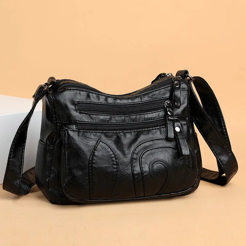 Pu Women S Cross Body Bag Soft Leather Large Capacity Multifunctional Shoulder - Soft