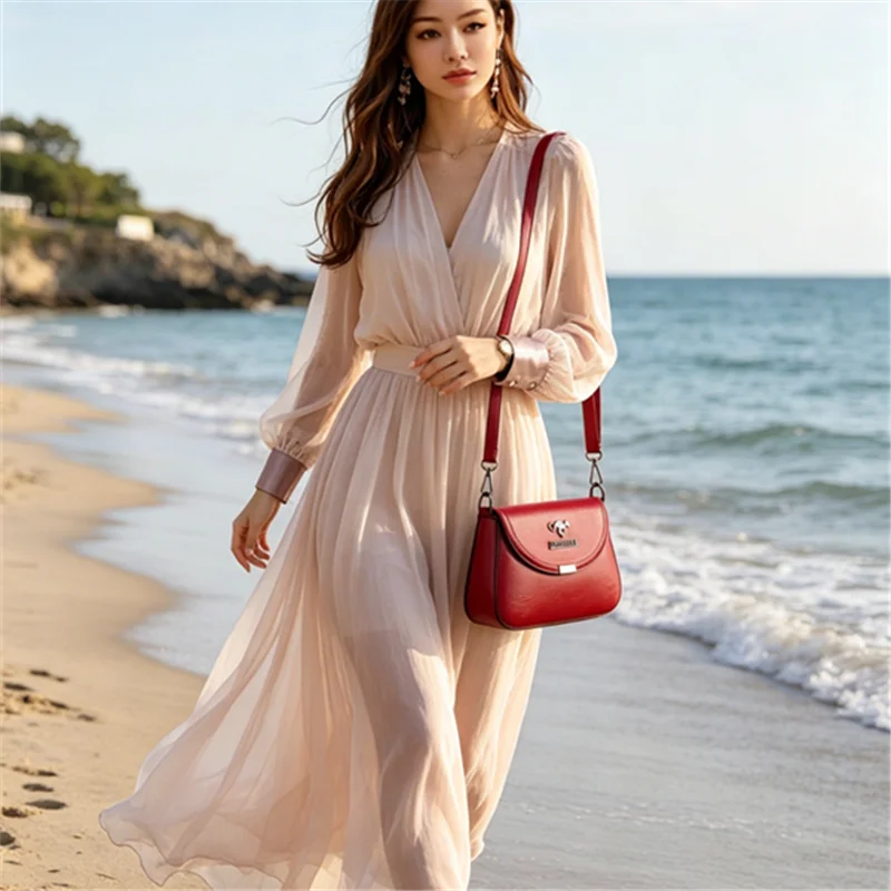 Small Crossbody Bag for Women – Retro PU Leather Flap Purse