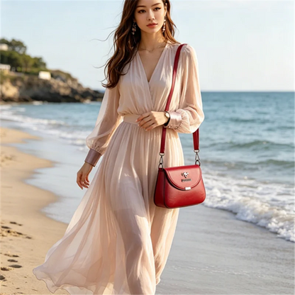 Small Crossbody Bag for Women – Retro PU Leather Flap Purse