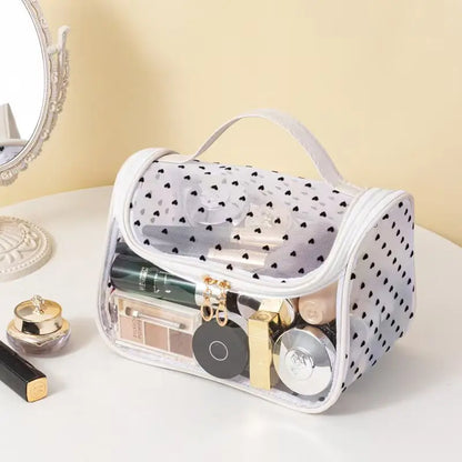 Clear Makeup Bag with Top Handle – Waterproof Travel Toiletry Organizer
