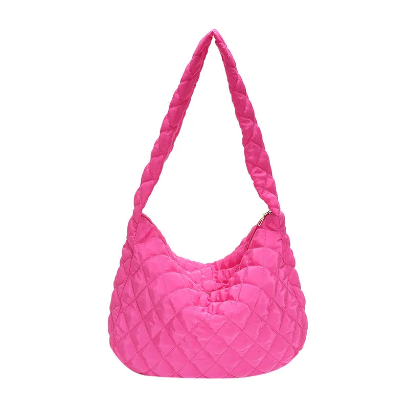 Quilted Hobo Bag – Slouchy Diamond Stitch Shoulder & Crossbody