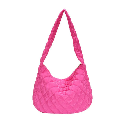 Quilted Hobo Bag – Slouchy Diamond Stitch Shoulder & Crossbody
