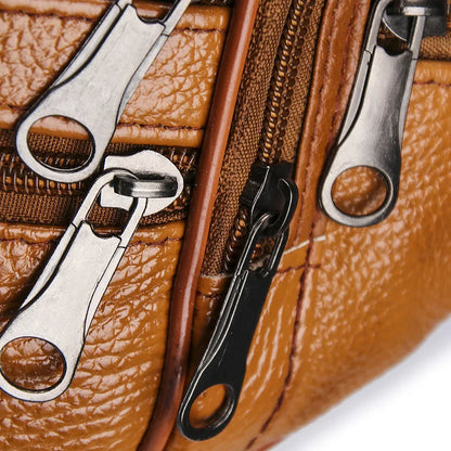 Multi-Zipper Large-Capacity Waist Bag Durable Versatile Backpack Men S High-Sensitivity Commuting