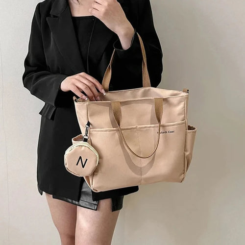 Stylish Large Capacity Tote Crossbody Bag Minimalist Shoulder Bag Small Detachable Coin Purse