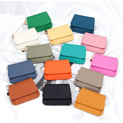 Women S Purse Leather Short Cowhide Rfid Multi-Card Bag Zipper Premium Coin
