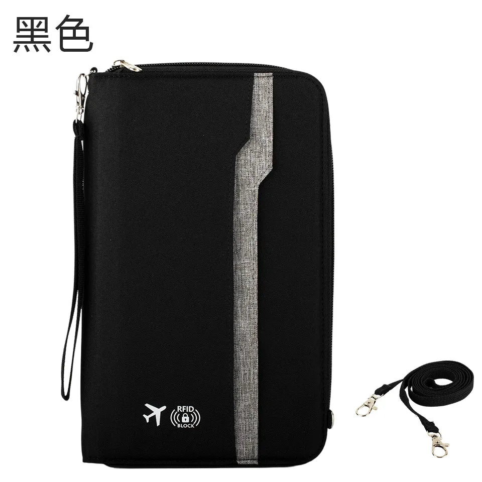 Large-Capacity Multi-Functional Passport Air Ticket Holder Portable Travel Document Storage Bag