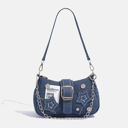 Y2K Star Denim Shoulder Bag for Women