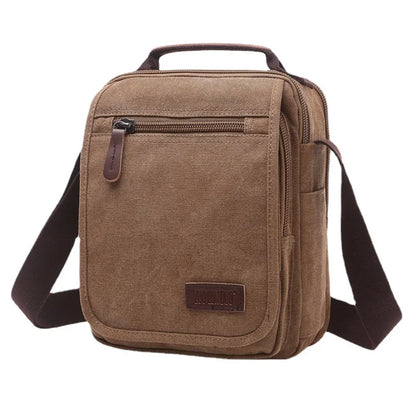 Canvas Men S Cross-Body Bag Korean Version One Shoulder Carry Multiple Pockets Document Large