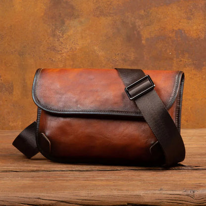 Leather Shoulder Crossbody Bag Casual Men S Envelope Vintage Head Layer Cowhide Large Capacity