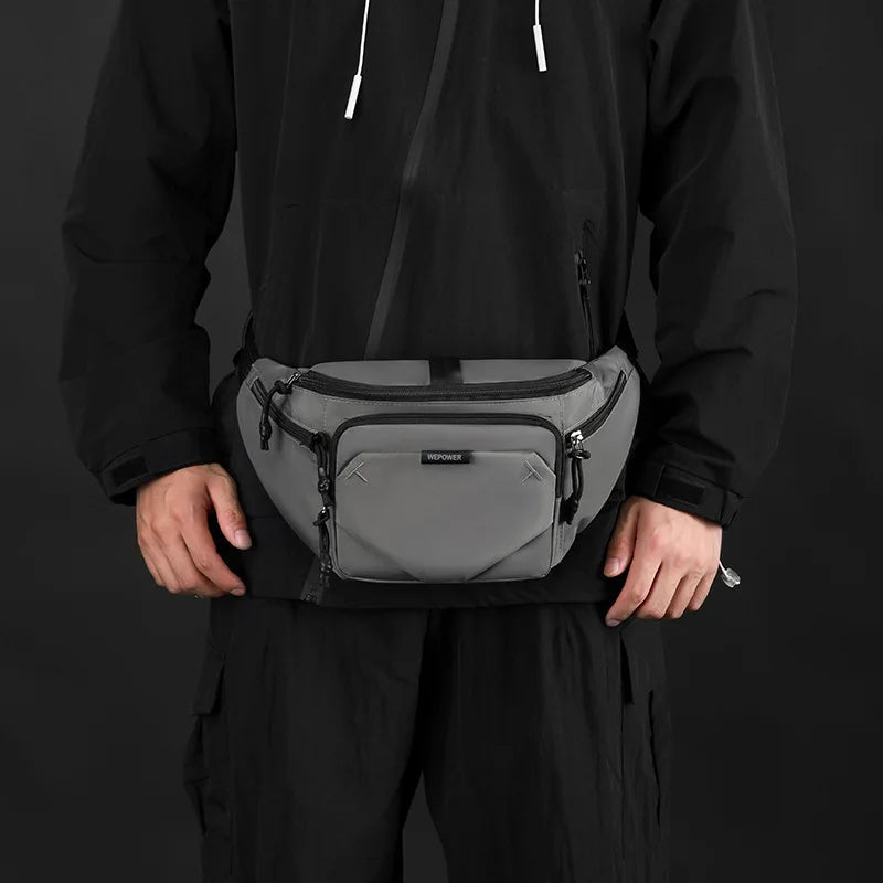 Waterproof Nylon Fabric Multi-Functional Men S Waist Bag Load-Reducing Single-Shoulder Crossbody Bag