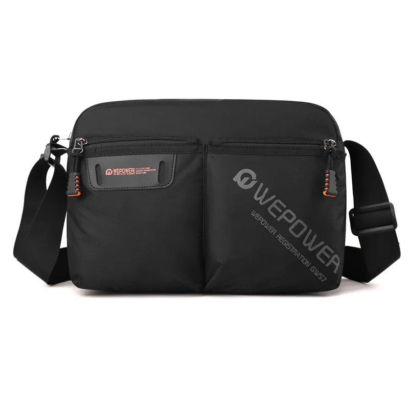 Casual Men S One Shoulder Sling Large Capacity Canvas Waterproof Bag - Waterproof