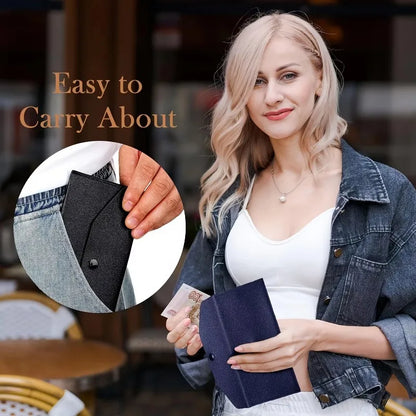 PU Leather Envelope Wallet with Card Holder & Cash Slots