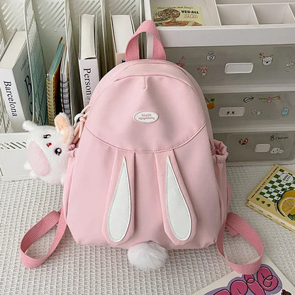 Cute Girl Backpack Student School Schoolbag Simple Everything Bunny Kawaii