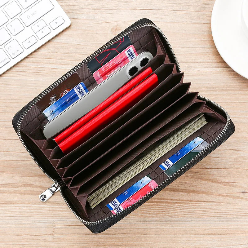 Genuine Leather Rfid Anti-Magnetic Card Case Cowhide Account Book Passbook Case Id Card Holder