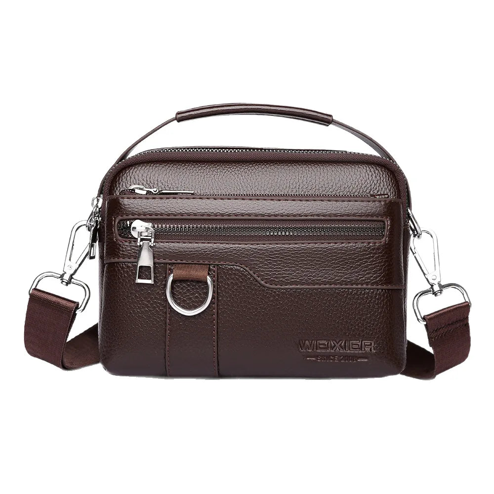 Men S Multi-Functional Crossbody Single-Shoulder Bag Large Capacity Zipper Hand-Held Waterproof