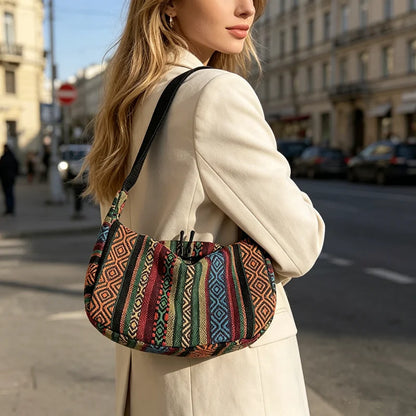 Boho Crossbody Bag – Ethnic Tribal Pattern Hobo Shoulder Purse