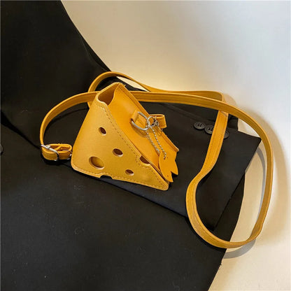 Cheese Crossbody Bag – Cute Novelty Shoulder Purse with Charm