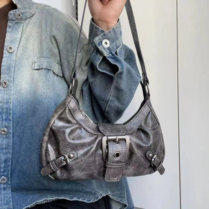 Spring Selling Maillard Style Retro Small Bag Spicy Girl Y2k Wasteland Vintage Leather Shoulder