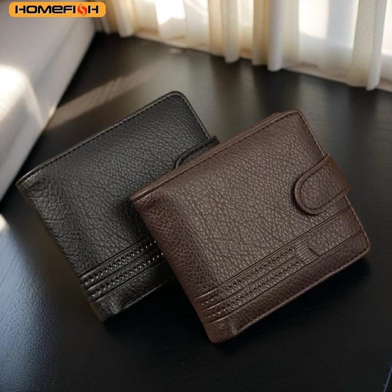 Homesifh Men Wallets Leather Zipper Purse Man Slim Card Horders Male Short Multi-Card Wallet Coin