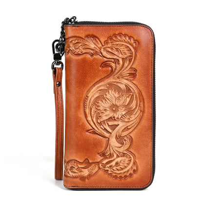 Top Layer Cowhide Ladies Wallet Multi-Functional Zipper