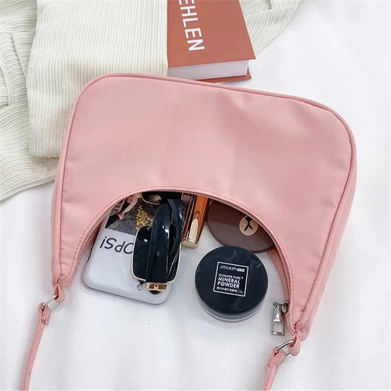 Fashionable Shoulder Underarm Bag Light Small Solid Color Satchel Stylish Women Tote