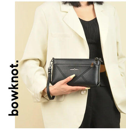 Horizontal Square-Shaped Crossbody Bag Simple Ladies Clutch Multi-Functional Commuting