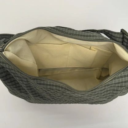 Korean Nylon Shoulder Bags Simple Plaid Zipper Tote Drawstring Pleated Cloud Commuter Crossbody Bag
